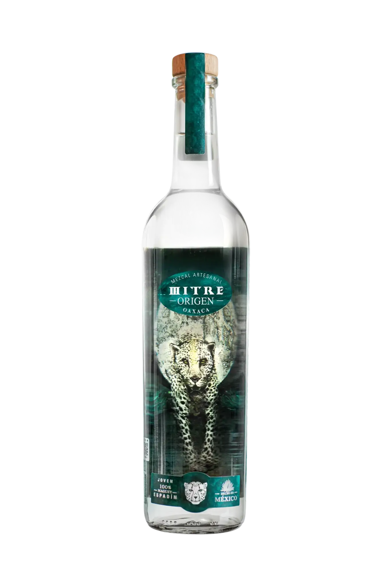 Mitre Mezcal Origen Artesanal Joven - Klare Flasche 3 dimensionales Logo
