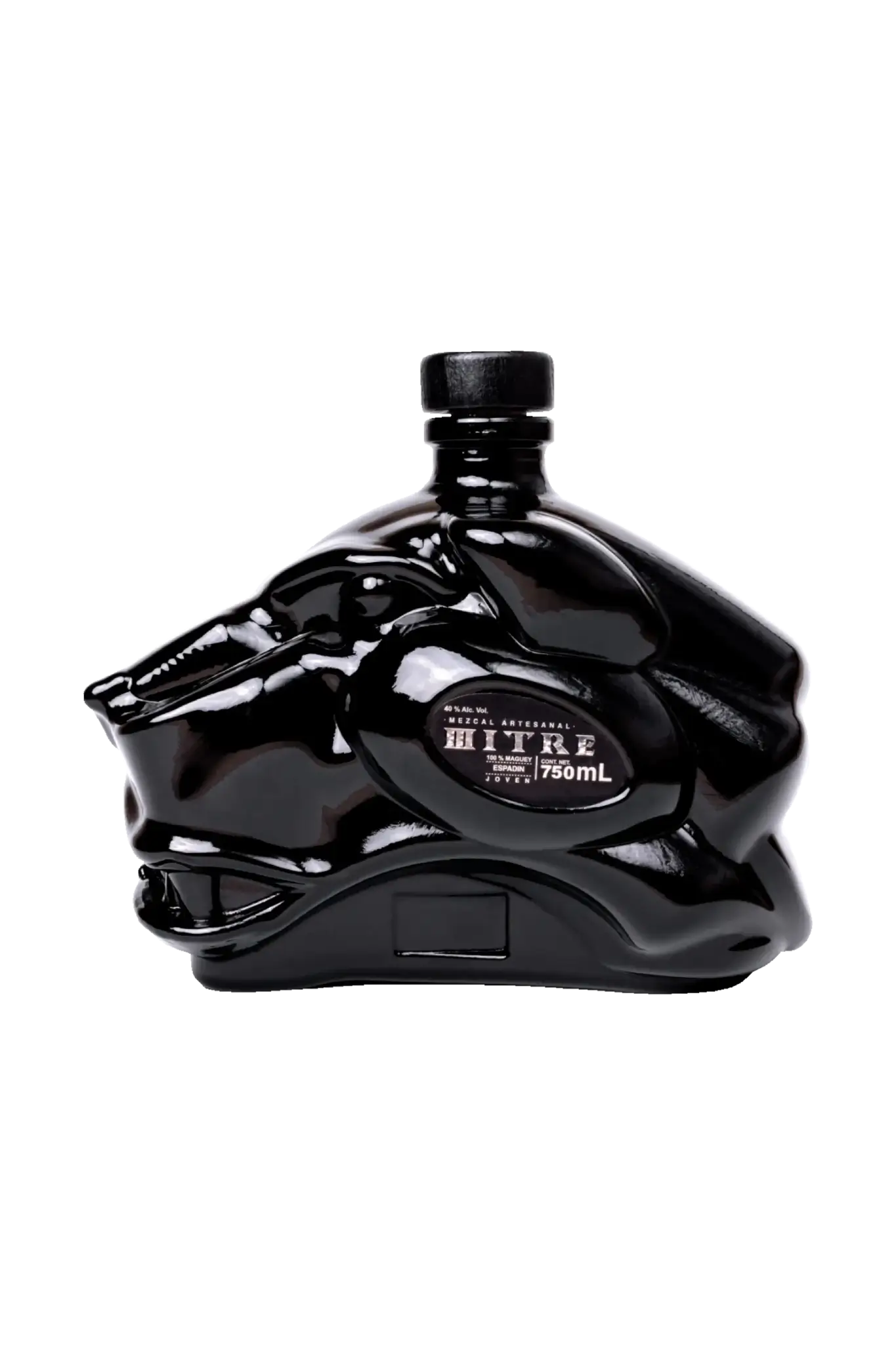 Mitre Mezcal Artesanal Joven - Schwarze Jaguar-Kopf-Flasche